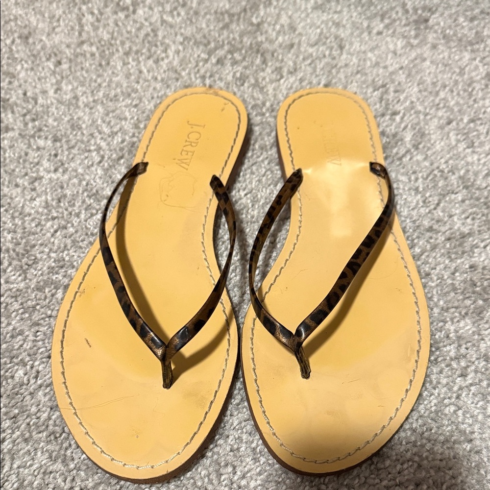 J. Crew Leopard Print Strap Sandals